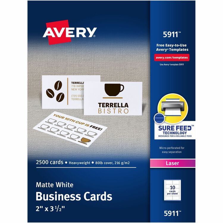 Avery Perforated Business Cards for Laser Printers, 2