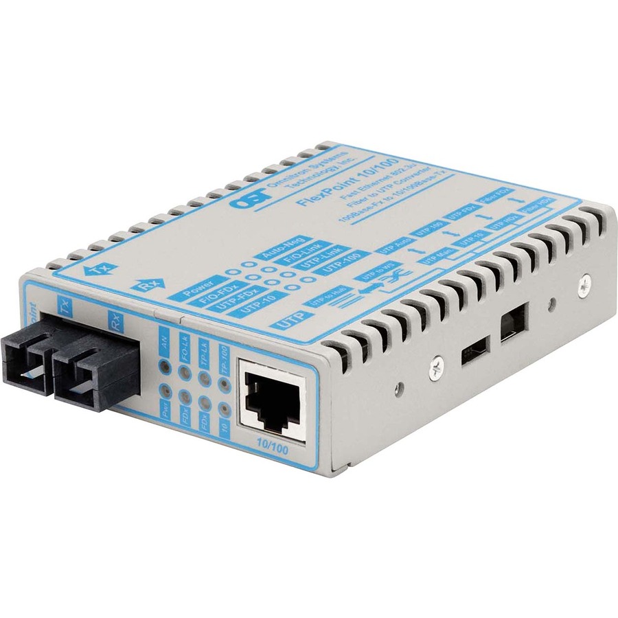 FlexPoint 10/100 Ethernet Fiber Media Converter RJ45 SC Single-Mode 60km