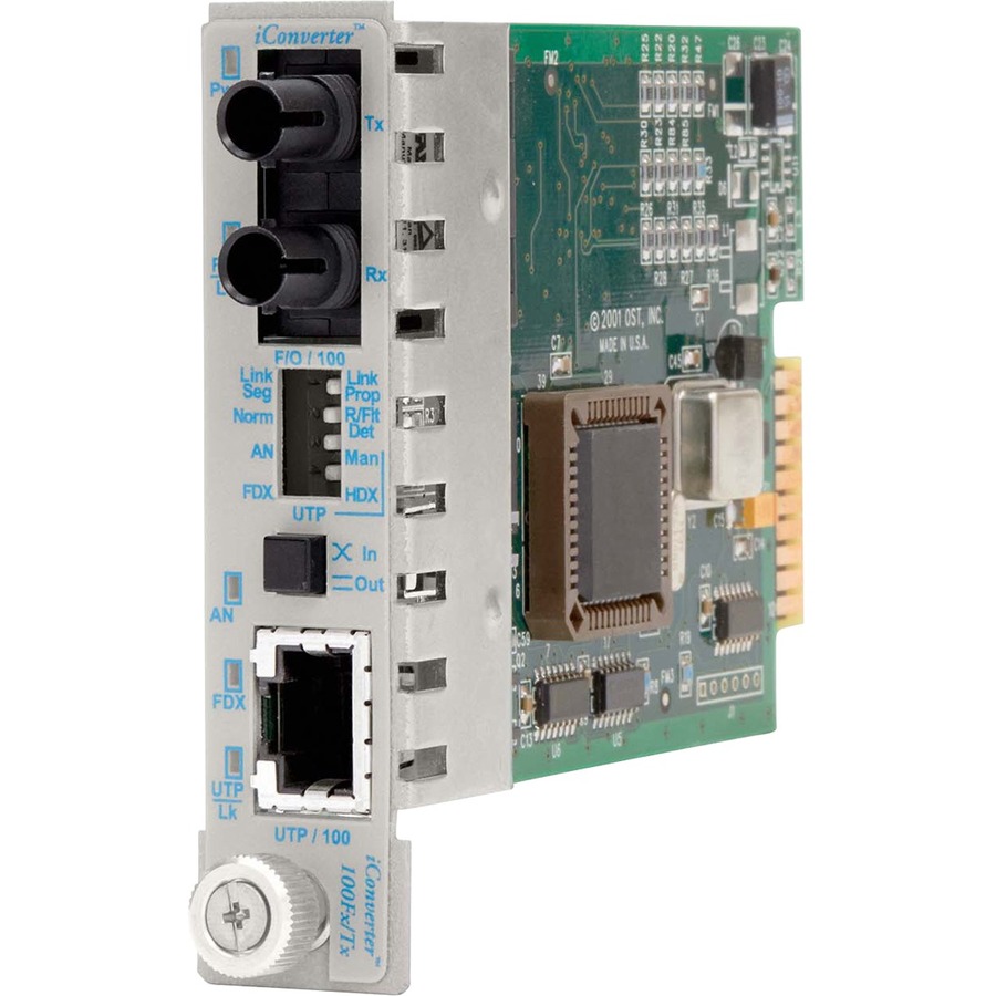 iConverter 100Mbps Ethernet Fiber Media Converter RJ45 ST Single-Mode 30km Module