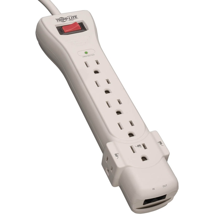 Eaton Tripp Lite Series Protect It! 7-Outlet Surge Protector, 6 ft. (1.83 m) Cord, 1080 Joules, Fax/Modem Protection, RJ11