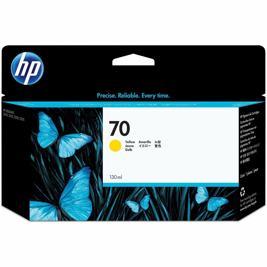 HP 70 (C9454A) Original Inkjet Ink Cartridge - Single Pack - Yellow - 1 Each
