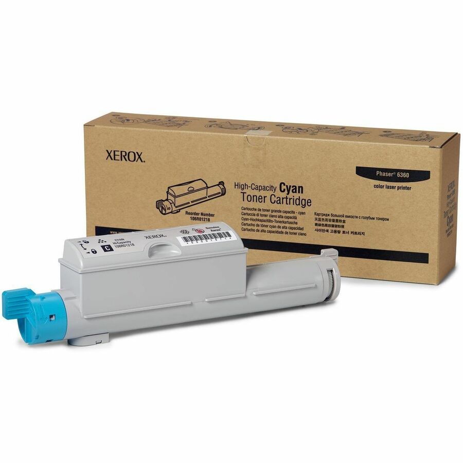 Xerox Genuine Phaser™ 6360 Cyan High capacity Toner Cartridge (12000 Pages) - 106R01218