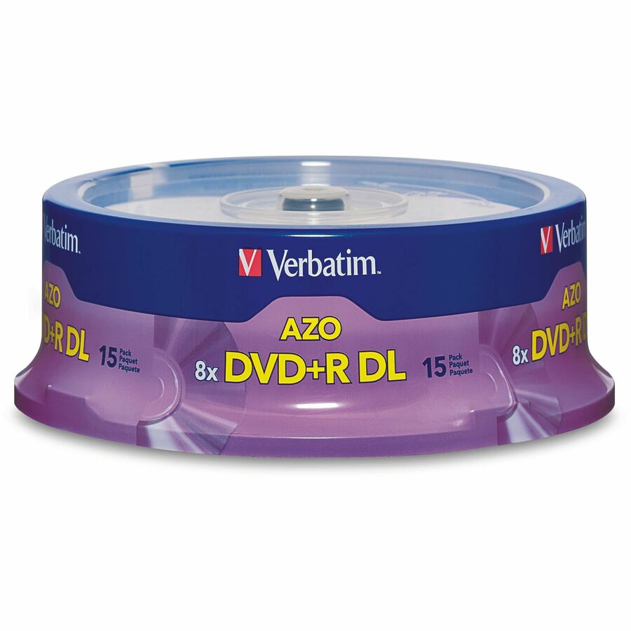Verbatim DVD+R DL 8.5GB 8X with Branded Surface - 15pk Spindle
