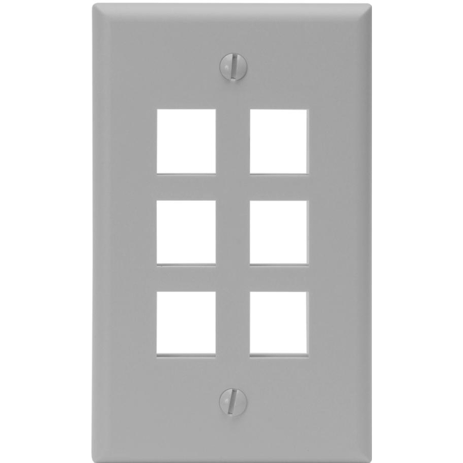 Leviton QuickPort 41080-6GP 6 Socket Faceplate