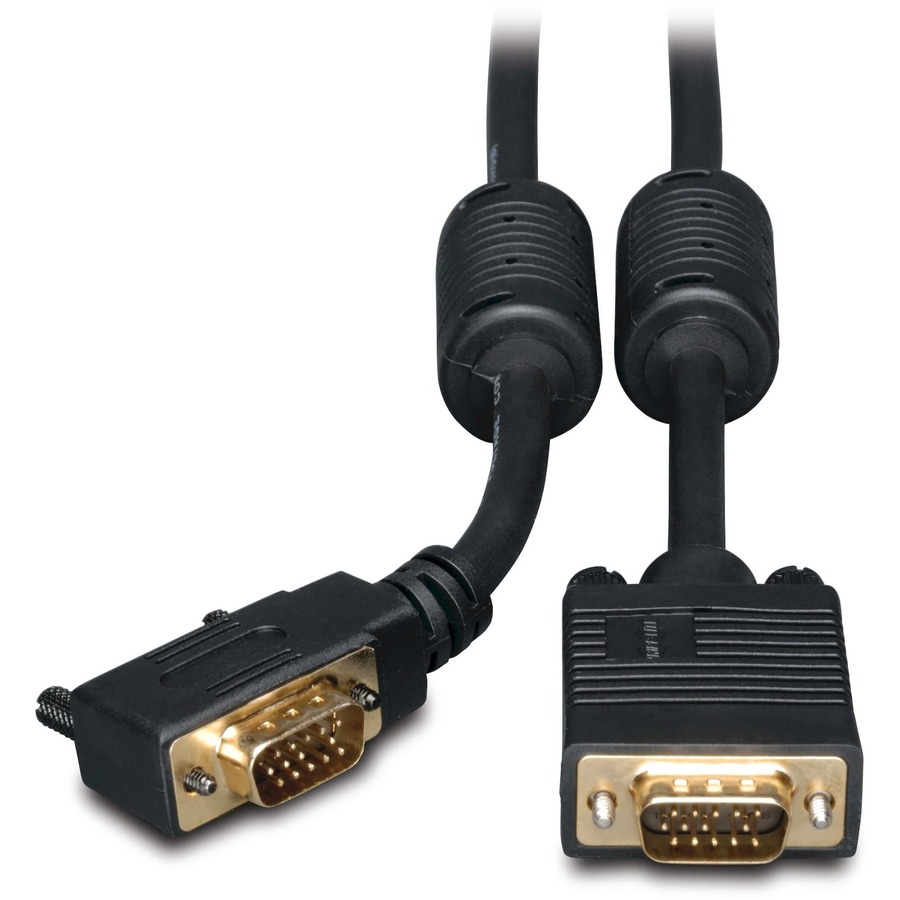 Eaton Tripp Lite Series VGA High-Resolution RGB Coaxial Cable (HD15 M/M), Right-Angle Connector, 6 ft. (1.83 m)
