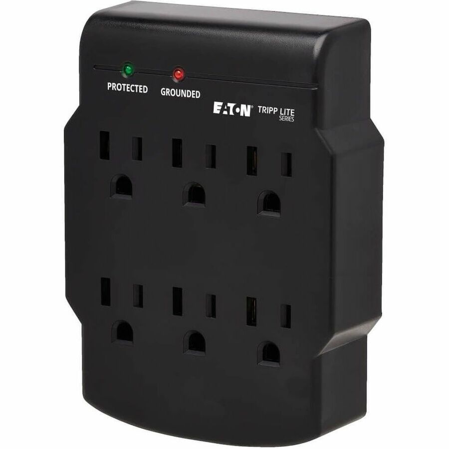 Tripp Lite by Eaton 6-Outlet Surge Protector Direct Plug-In 750 Joules Diagnostic LED Black