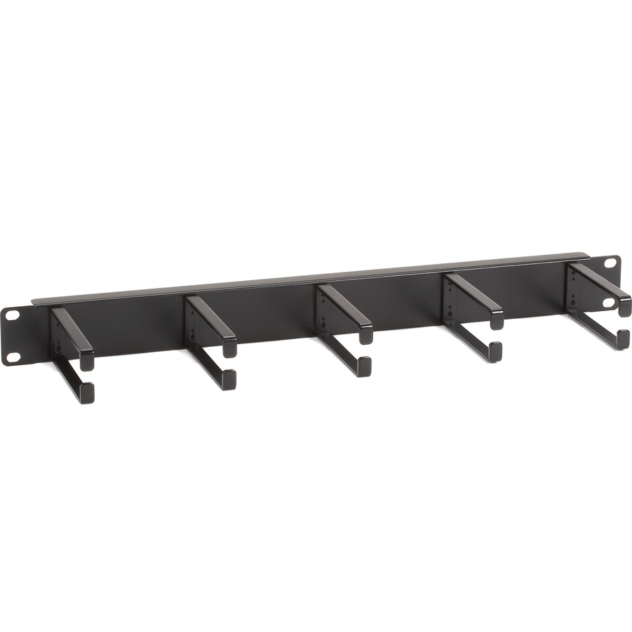 Black Box Horizontal IT Rackmount Cable Manager - 19-in., Single-Sided, Steel Ring, Black
