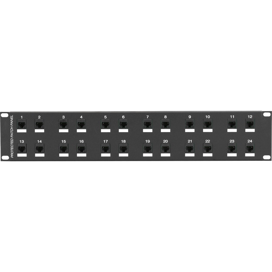 Black Box CAT6 Surge-Protected Patch Panel - 2U, 24-Port