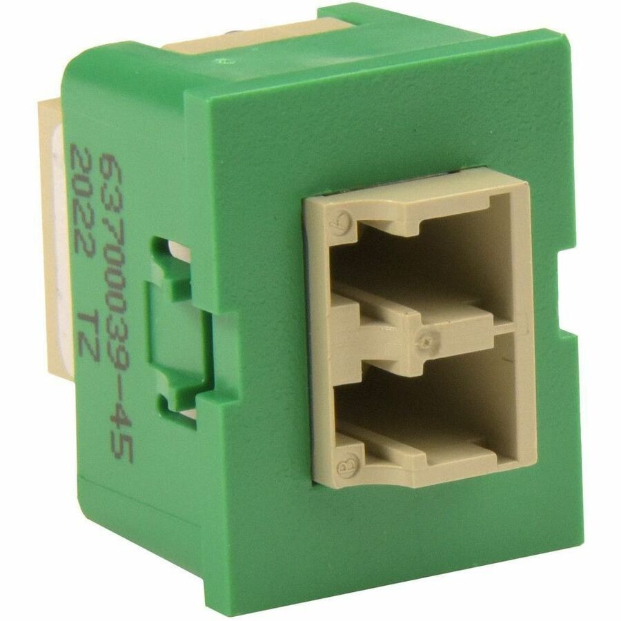 Ortronics TracJack Module, LC Duplex, Multimode, Beige Adapter, Green Housing