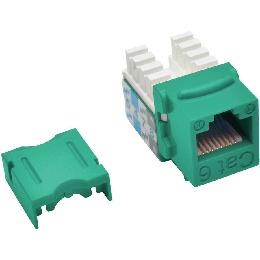 Tripp Lite by Eaton Cat6 Cat5e 110 Style Punch down Keystone Jack RJ45 Green TAA GSA