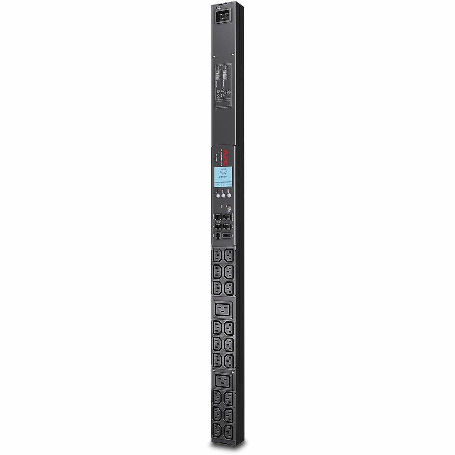 APC NetShelter Metered Rack PDU, 0U, 1 phase, 3.3kW 208V 16A or 3.7kW 230V 16A, 18 C13 and 2 C19 outlets, C20 inlet