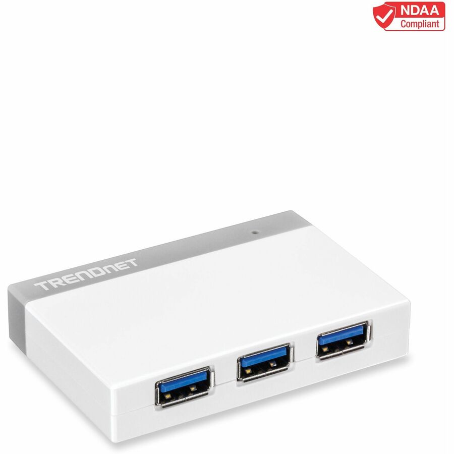 TRENDnet 4-Port USB 3.0 Ultra-Mini Hub, 1M (3ft. USB 3.0 cable), Up to 5Gbps, Power Adapter Included, Plug &Play, Backwards Compatibility with USB 2.0/USB 1.1, TU3-H4