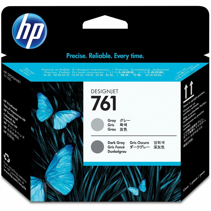 HP 761 (CH647A) Original Inkjet Printhead - Single Pack - Gray, Dark Gray - 1 Each