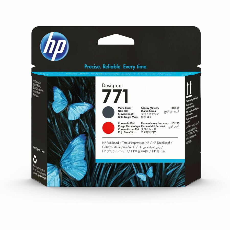 HP 771 (CE017A) Original Inkjet Printhead - Single Pack - Matte Black, Red - 1 Each