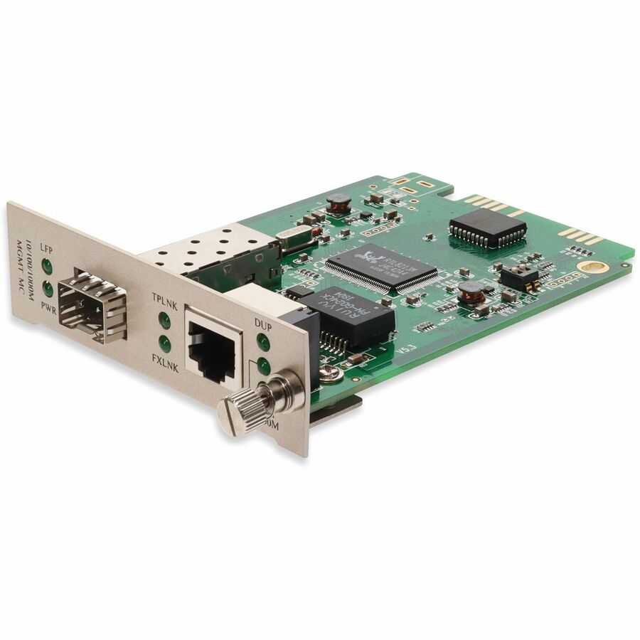 AddOn 10/100/1000Base-TX(RJ-45) with Open SFP Slot Media Converter Card for our rack or Standalone Systems