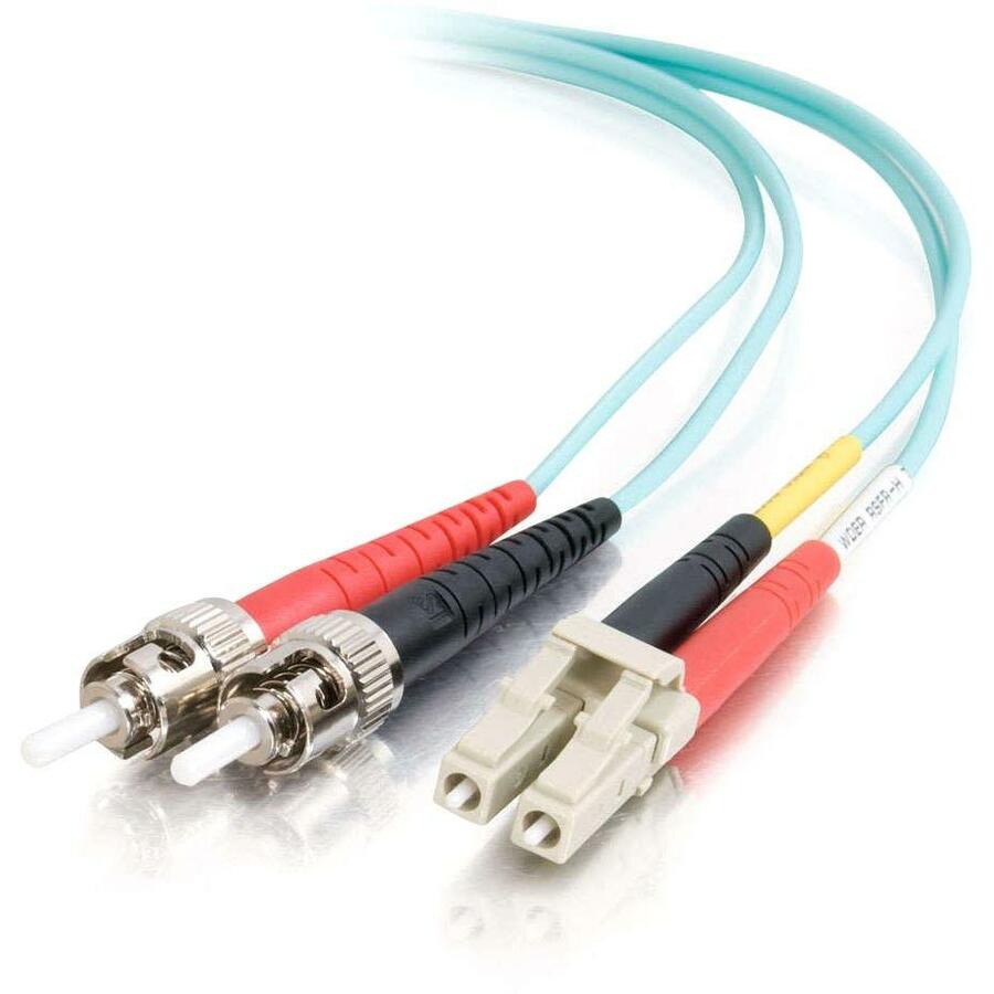C2G-10m LC-ST 10Gb 50/125 OM3 Duplex Multimode Fiber Optic Cable (TAA Compliant) - Aqua