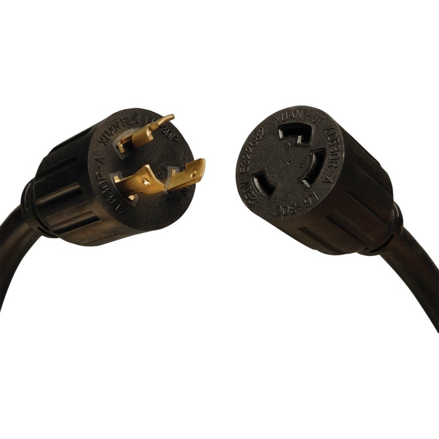 Tripp Lite by Eaton Power Extension Cord NEMA L6-30P to NEMA L6-30R - Heavy-Duty 30A 250V 10 AWG 8 ft. (2.43 m) Black
