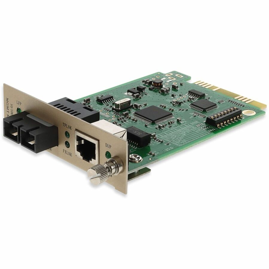 AddOn 10/100Base-TX(RJ-45) to 100Base-FX(SC) MMF 1310nm 2km Media Converter Card for our rack or Standalone Systems