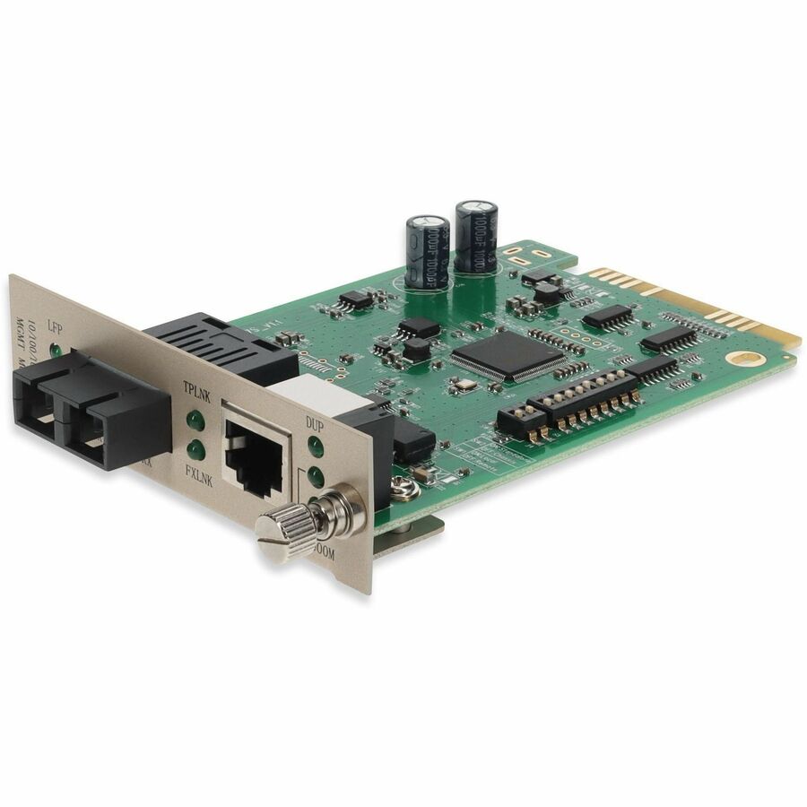 AddOn 10/100/1000Base-TX(RJ-45) to 1000Base-SX(SC) MMF 850nm 550m Media Converter Card for our rack or Standalone Systems