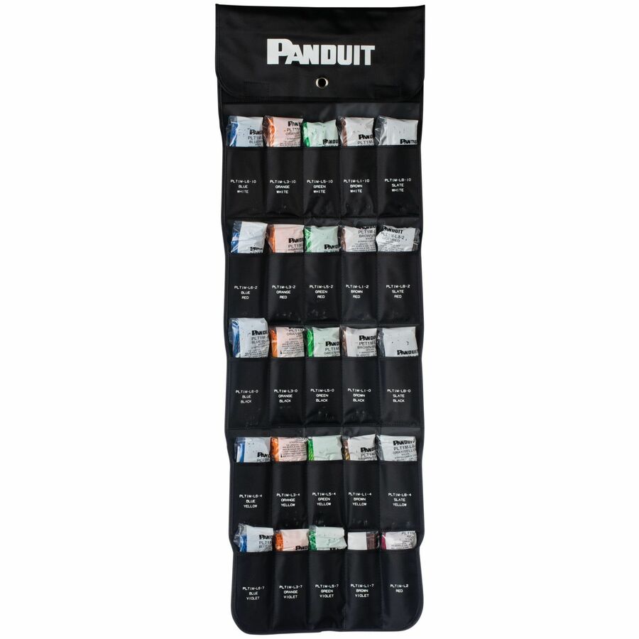 Panduit Pan-Pouch PPC25X50F Telephone Cable ID Kit, Black, Nylon/Vinyl, PK1