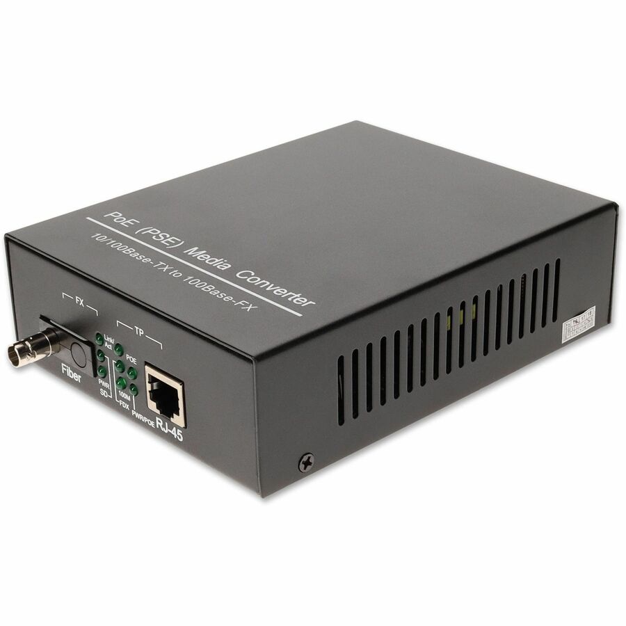 AddOn 10/100Base-TX(RJ-45) to 100Base-BXD(ST) BiDi SMF 1550nm/1310nm 20km POE Media Converter