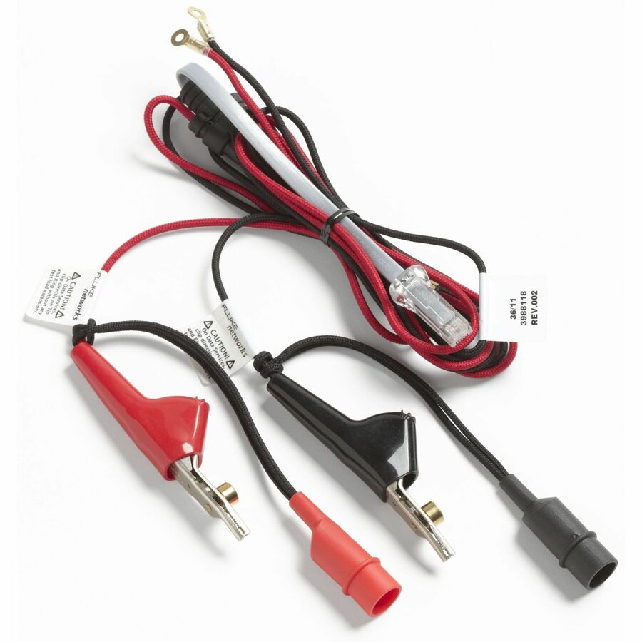 Fluke Networks Test Leads with an RJ-11 Plug, Angled Bed-of-Nails (ABN), and Piercing Pin Clips