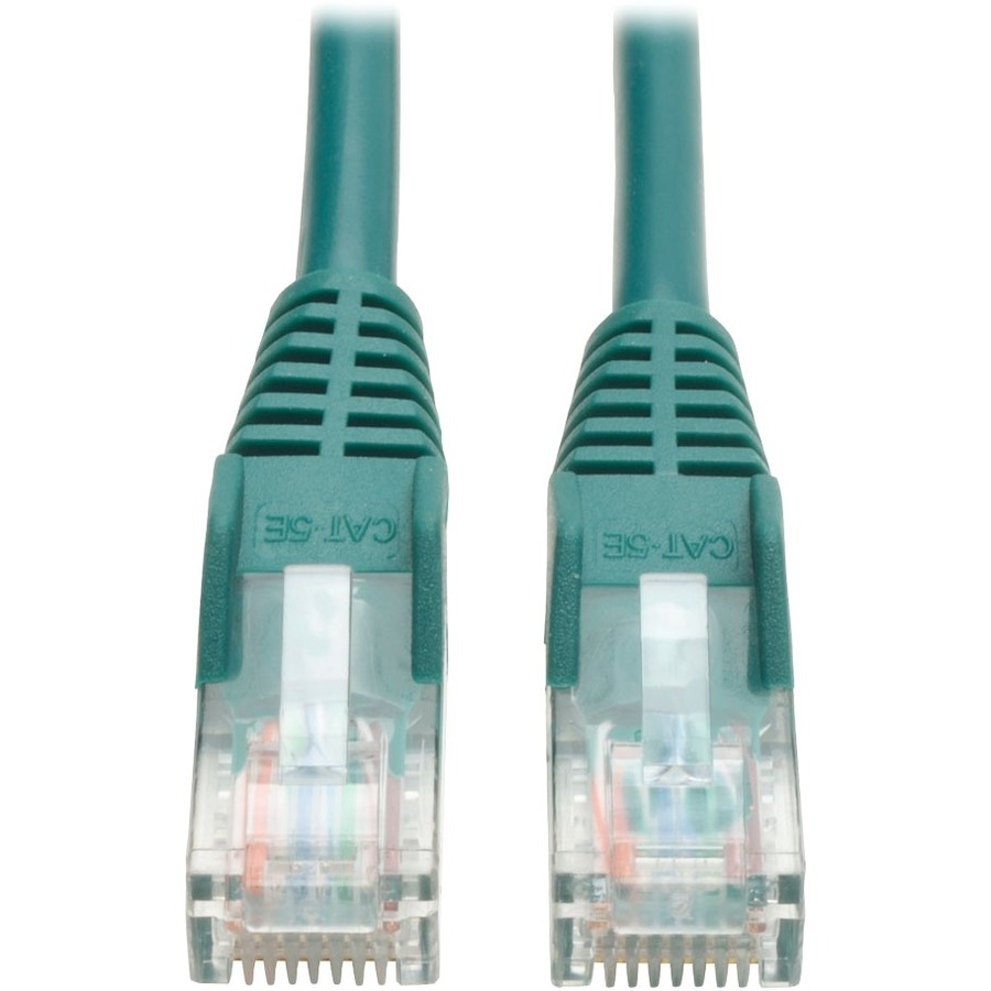 Tripp Lite 5-ft. Cat5e 350MHz Snagless Molded Cable (RJ45 M/M) - Green - 5 ft Category 5e Network Cable for Network Device - First End: 1 x RJ-45 Network - Male - Second End: 1 x RJ-45 Network - Male - Patch Cable - Green