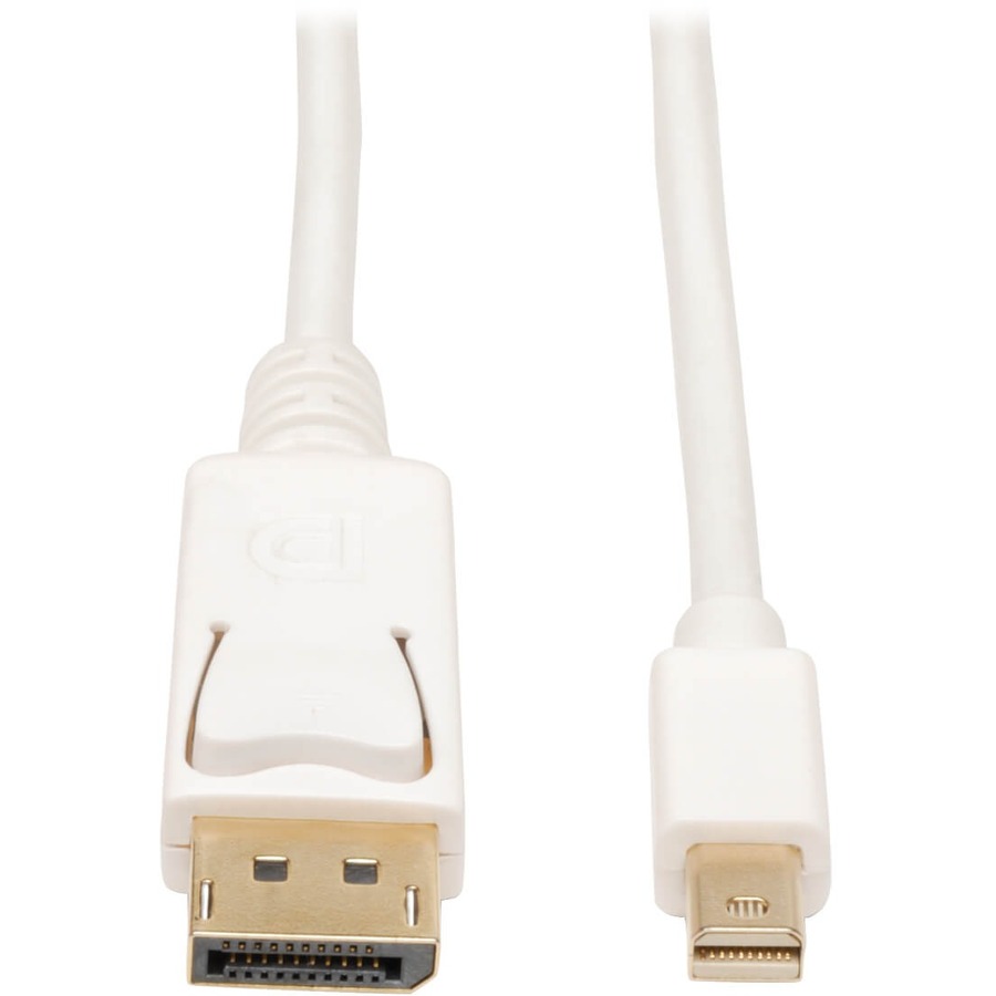 Tripp Lite by Eaton Mini DisplayPort to DisplayPort Adapter Cable 4K 60Hz (M/M) DP Latching Connector White 10 ft. (3.1 m)