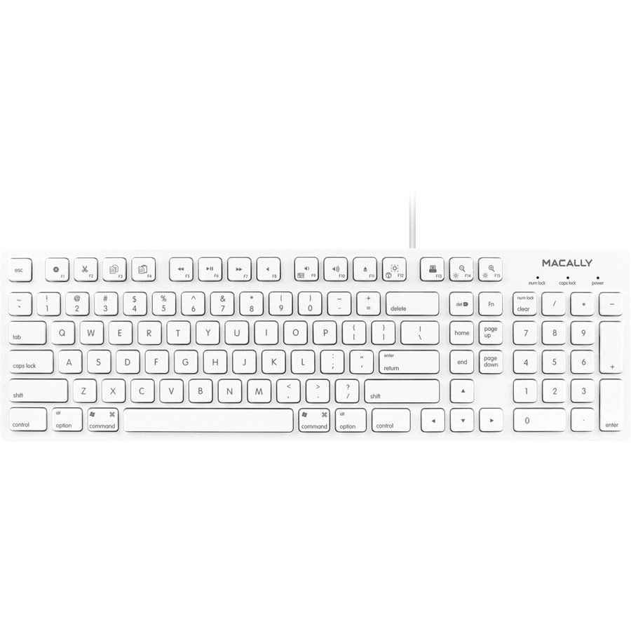 Macally 103 Key Full-Size USB Keyboard with Short-Cut Keys