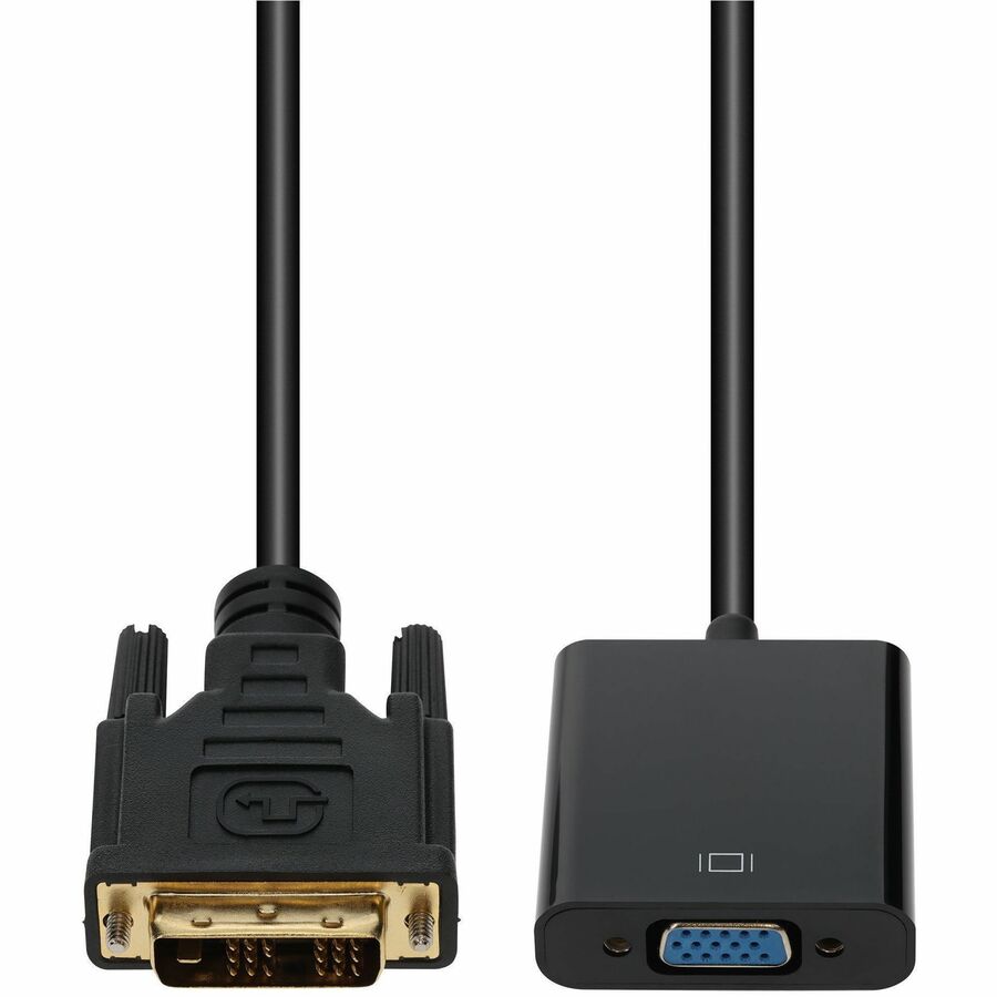 AddOn 8in DVI-D Single Link-18+1 pin (Male) to VGA (Female) Black Active Adapter, 1080P 60Hz