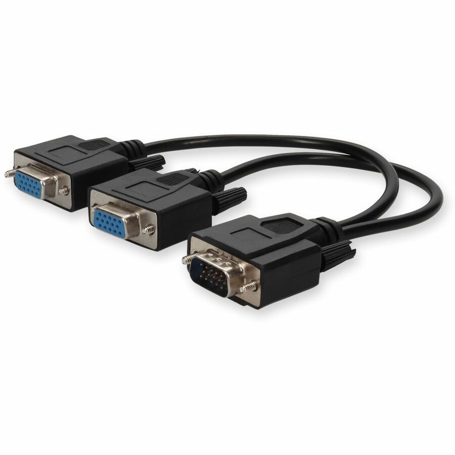 VGA Male to 2xVGA Female Black Adapter For Resolution Up to 1920x1200 (WUXGA)