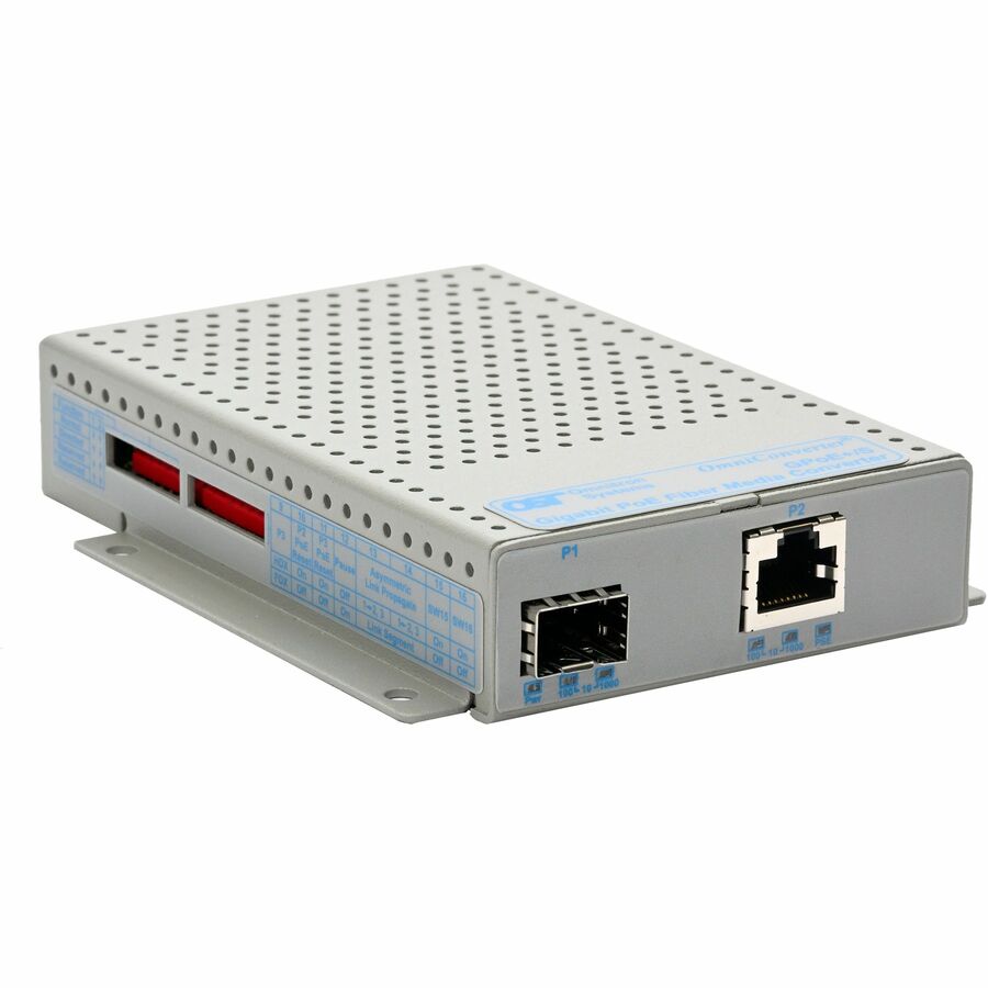 OmniConverter 10/100/1000 PoE+ Gigabit Ethernet Fiber Media Converter Switch RJ45 SFP