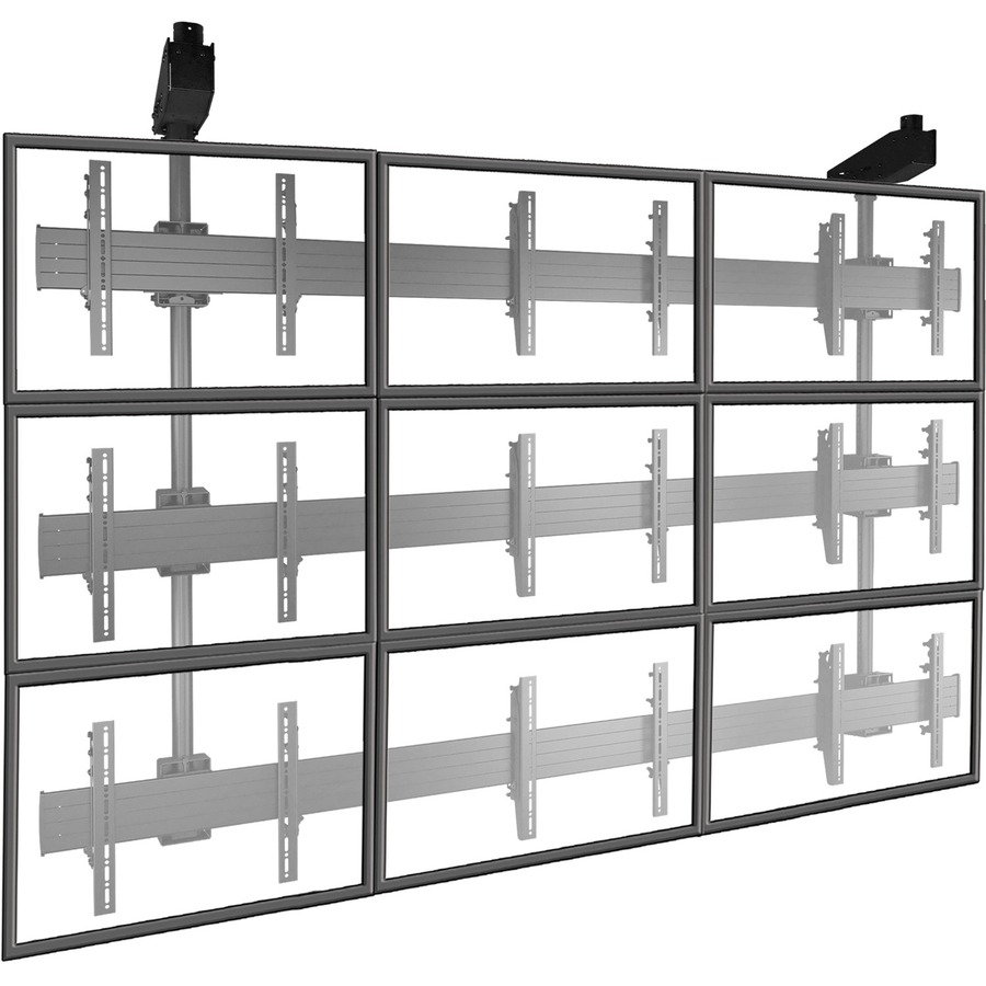 Chief Fusion Adjustable 3x3 Video Wall Ceiling TV Mount - For 42-46 Inch Flat Panel TVs - Black