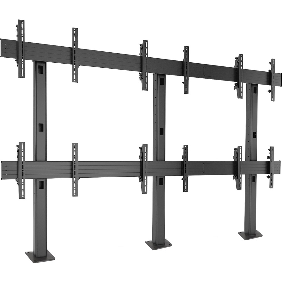 Chief Fusion 3x2 Landscape Adjustable Large Bolt-Down Freestanding Video Wall Display Mount - For 42-46 Inch Flat Panel TVs - Black