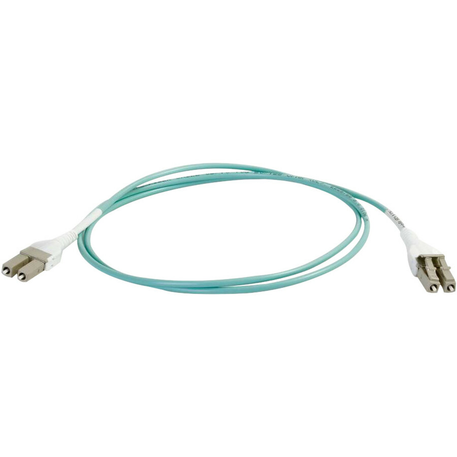 C2G 3m LC Uniboot 10Gb 50/125 OM3 Duplex Multimode Fiber Cable - Aqua