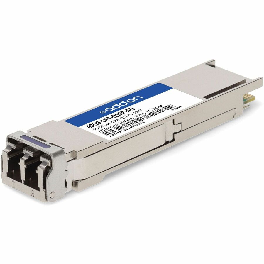 AddOn Enterasys® 40GB-LR4-QSFP Compatible TAA 40GBase-LR4 QSFP+ Transceiver (SMF, 1270nm to 1330nm, 10km, LC, DOM)