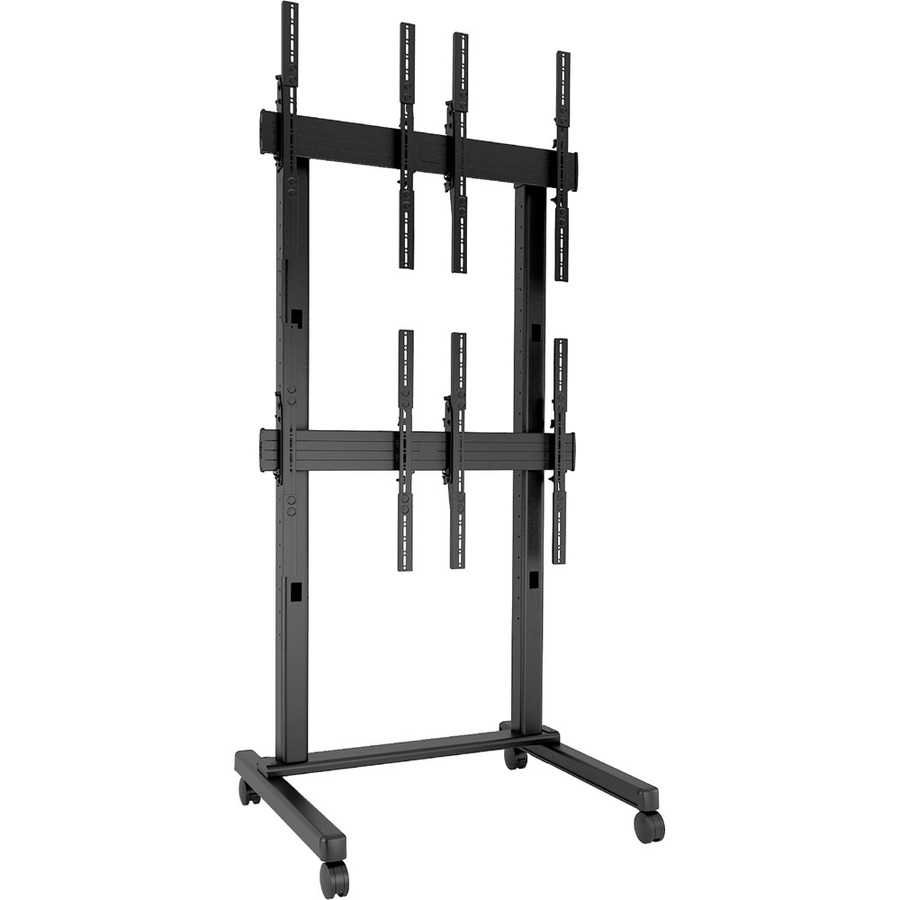 Chief Fusion 2x2 Portrait Adjustable Freestanding Video Wall Mobile Cart - Black