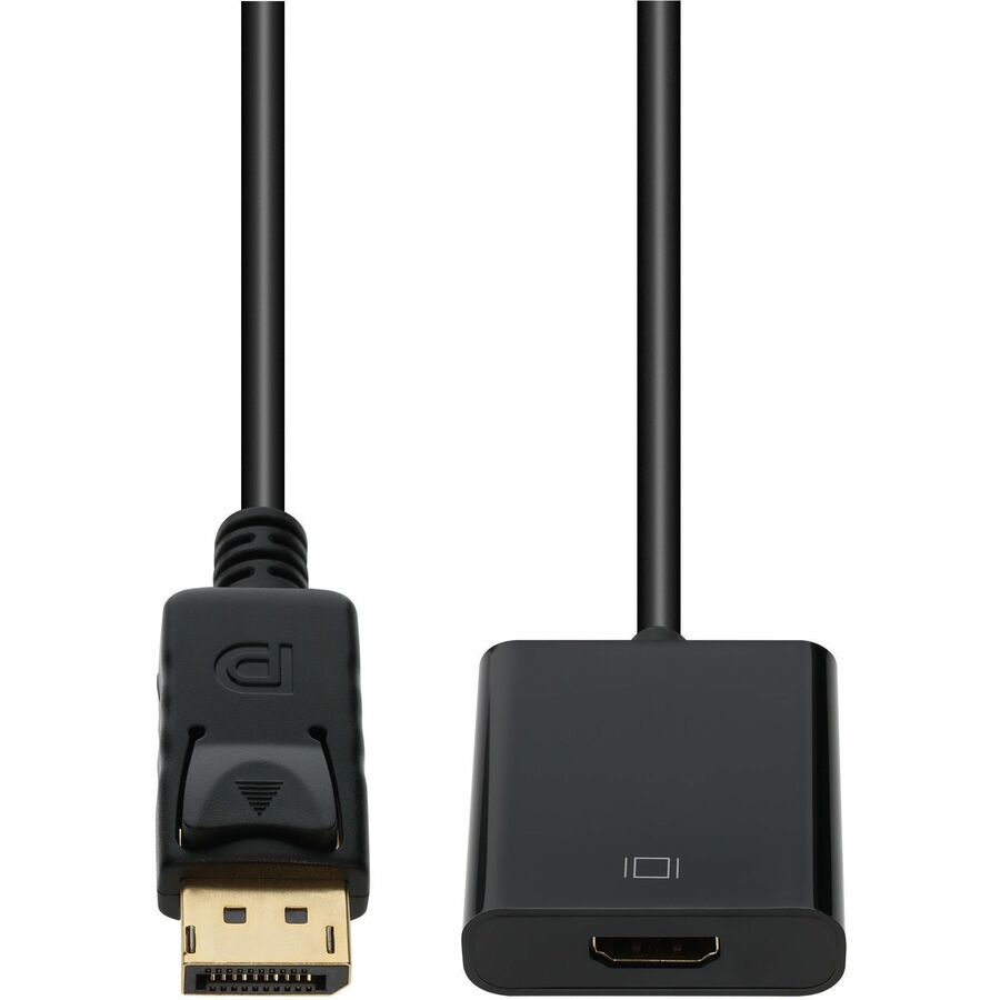 AddOn 8in DisplayPort (Male) to HDMI (Female) Black Active Adapter, 4K 60Hz Which Comes with Audio, 4K 60Hz