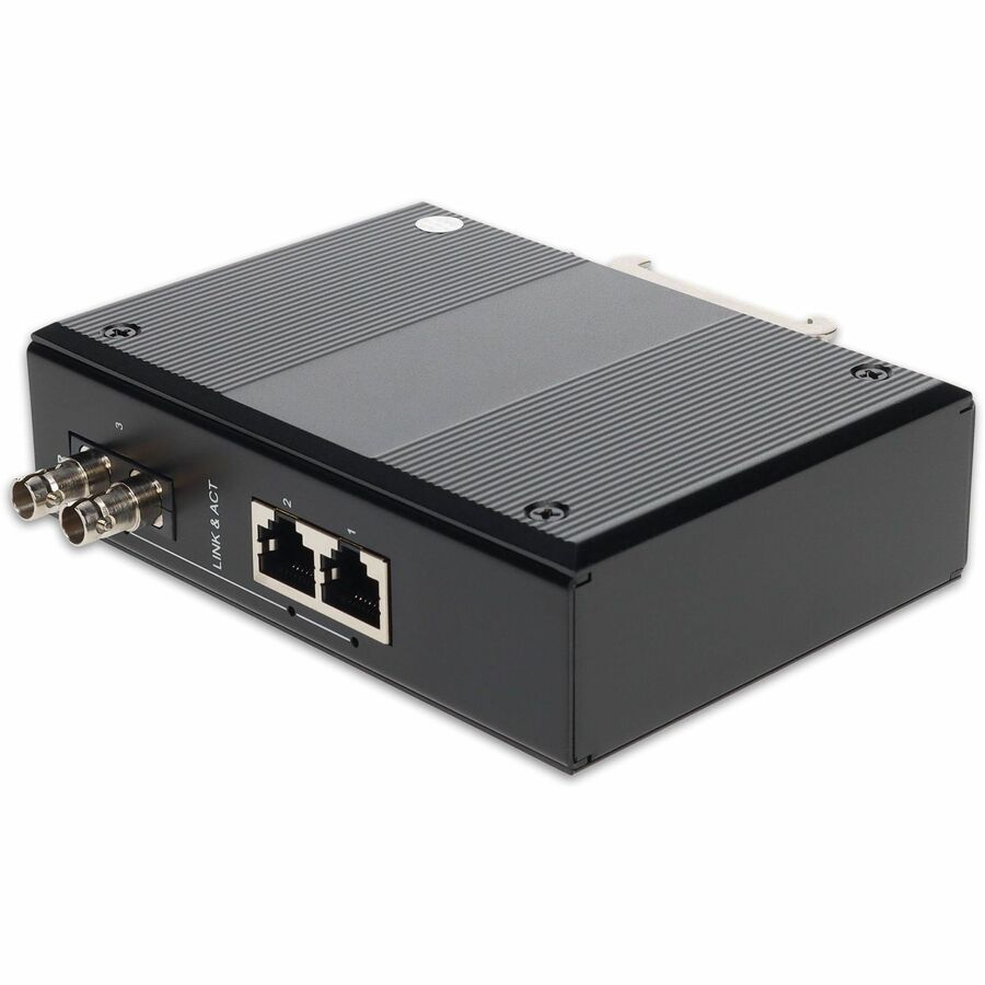 AddOn 2 10/100Base-TX(RJ-45) to 1 100Base-FX(ST) MMF 1310nm 2km Industrial Media Converter Switch