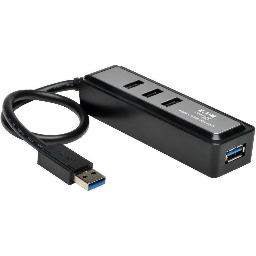 Tripp Lite by Eaton Portable 4-Port USB 3.0 Superspeed Mini Hub w/ Built In Cable