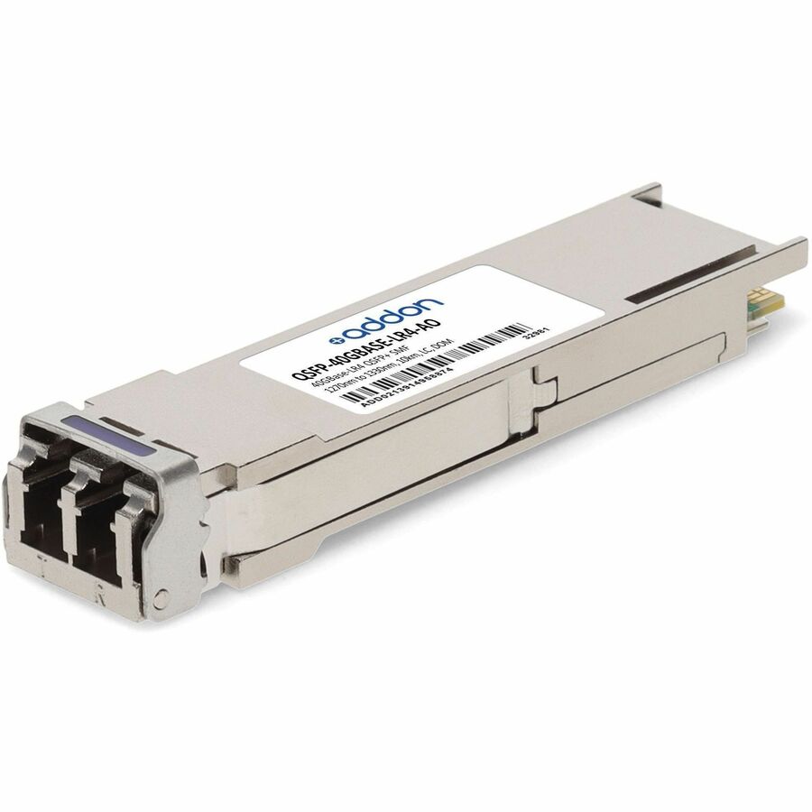 AddOn MSA and TAA Compliant 40GBase-LR4 QSFP+ Transceiver (SMF, 1270nm to 1330nm, 10km, LC, DOM)