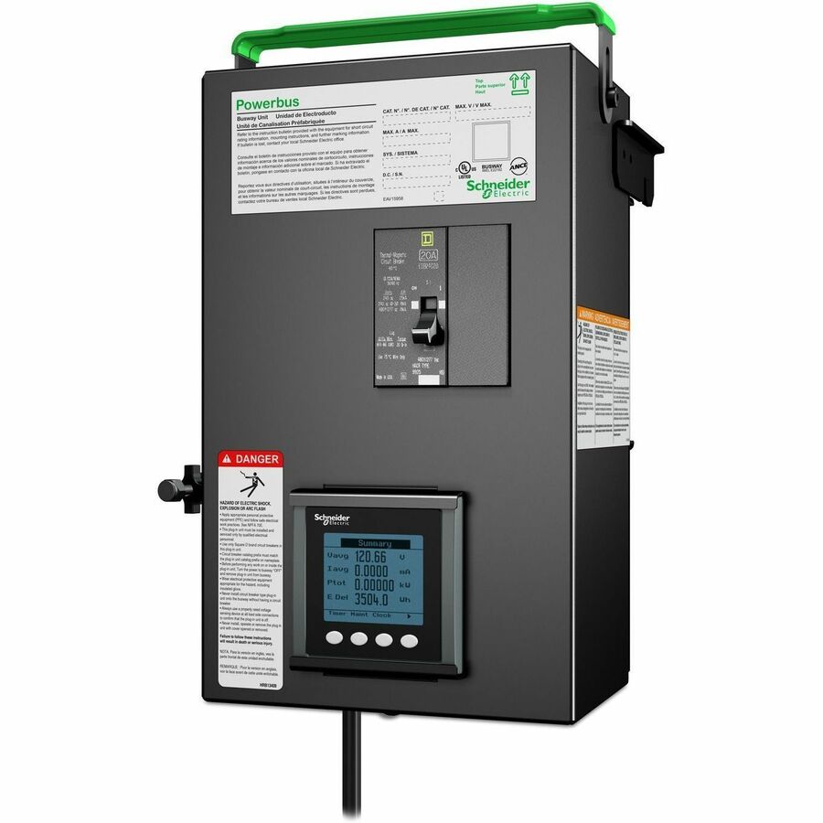 APC by Schneider Electric PB Busway Tap Off Unit, w/ Metering,1x2 Pole 3 Wire 20A, L1-L2, 1 Drop cord, 3ft