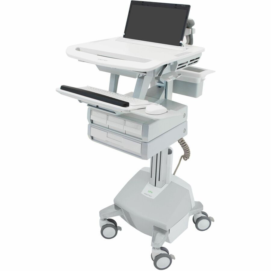 Ergotron StyleView® Laptop Cart, LiFe Powered, 4 Drawers (3x1+1), US/CA/MX