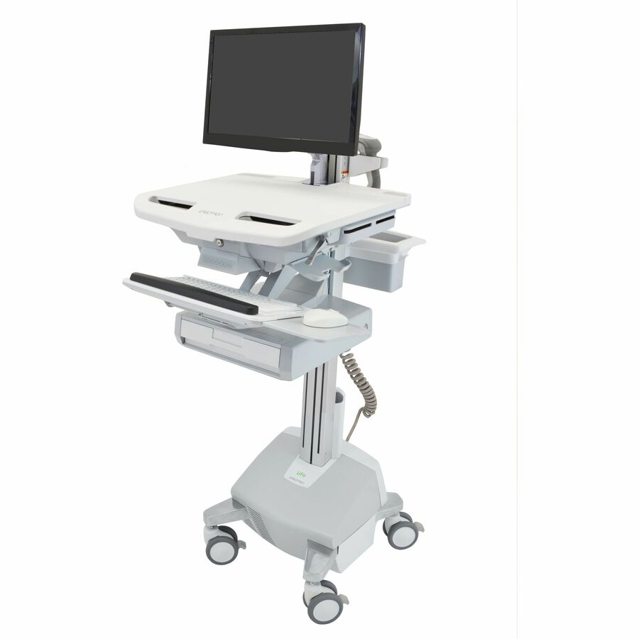 Ergotron StyleView® Cart with LCD Arm, LiFe Powered, 1 Drawer (1x1), US/CA/MX