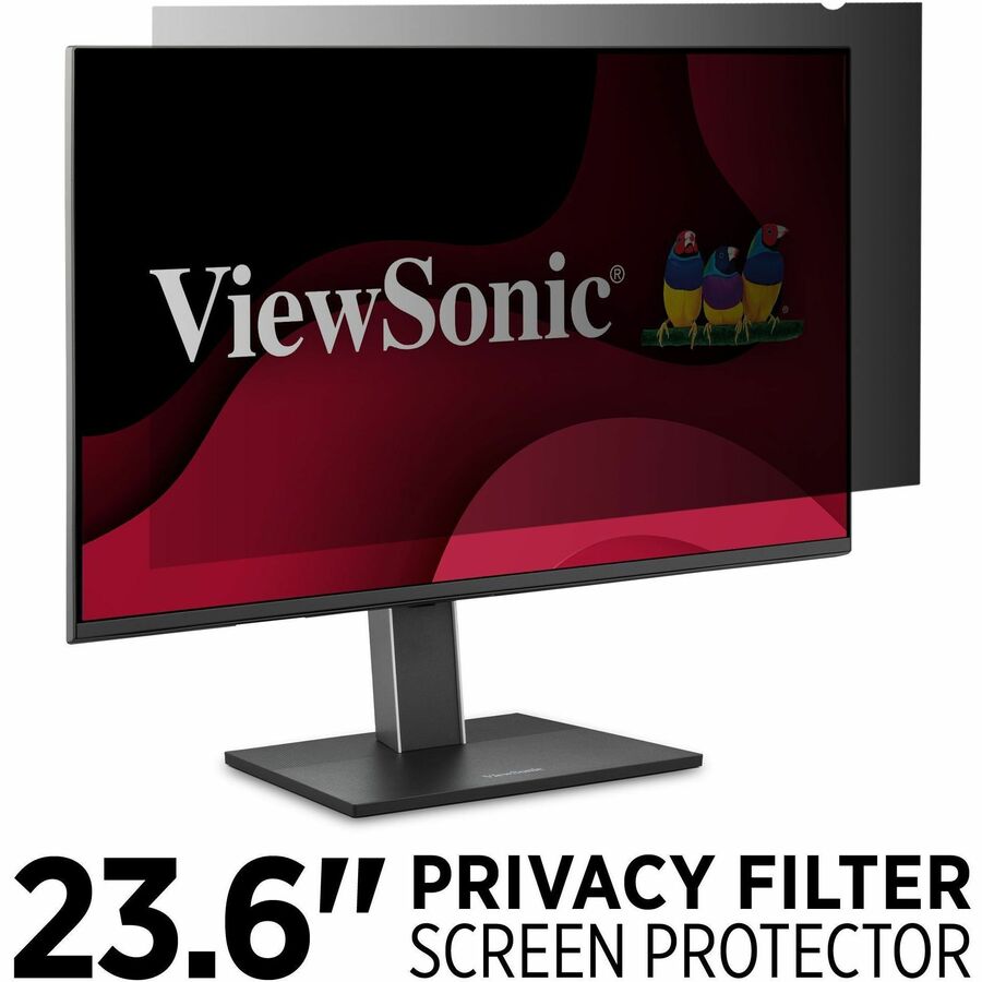 ViewSonic 23.6" Privacy Filter Screen Protector for Widescreen (16:9) LCD Monitor Lightweight Anti-glare and Anti-scratch, Black.