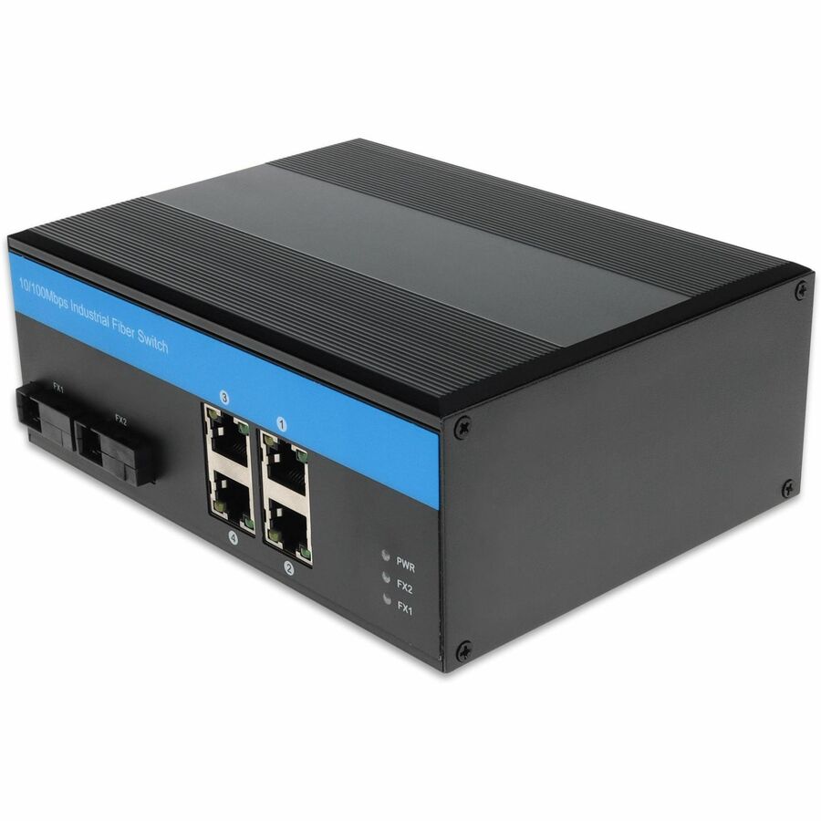 AddOn 4 10/100Base-TX(RJ-45) to 2 100Base-BXU(SC) SMF 1310nmTX/1550nmRX 20km Industrial Media Converter Switch