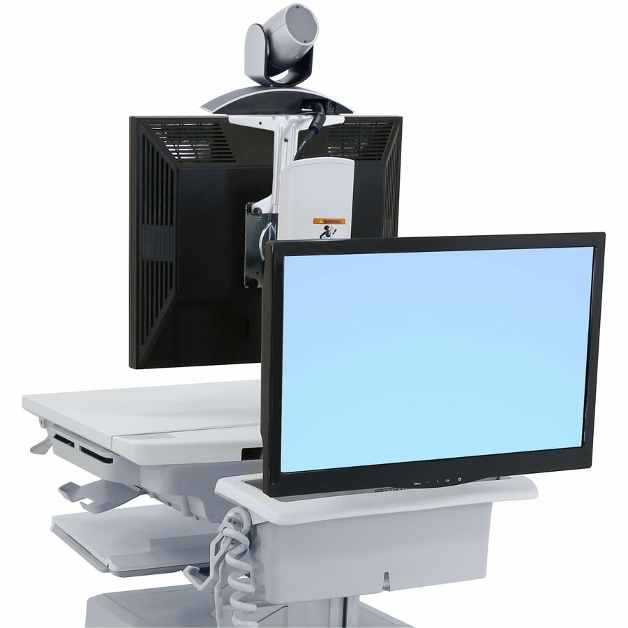 Ergotron StyleView® Telepresence Cart, Back-to-Back Monitors, Powered
