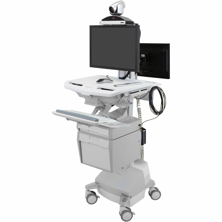 Ergotron StyleView® Telemedicine Cart, Back-to-Back Monitors, Powered, US/CA/MX