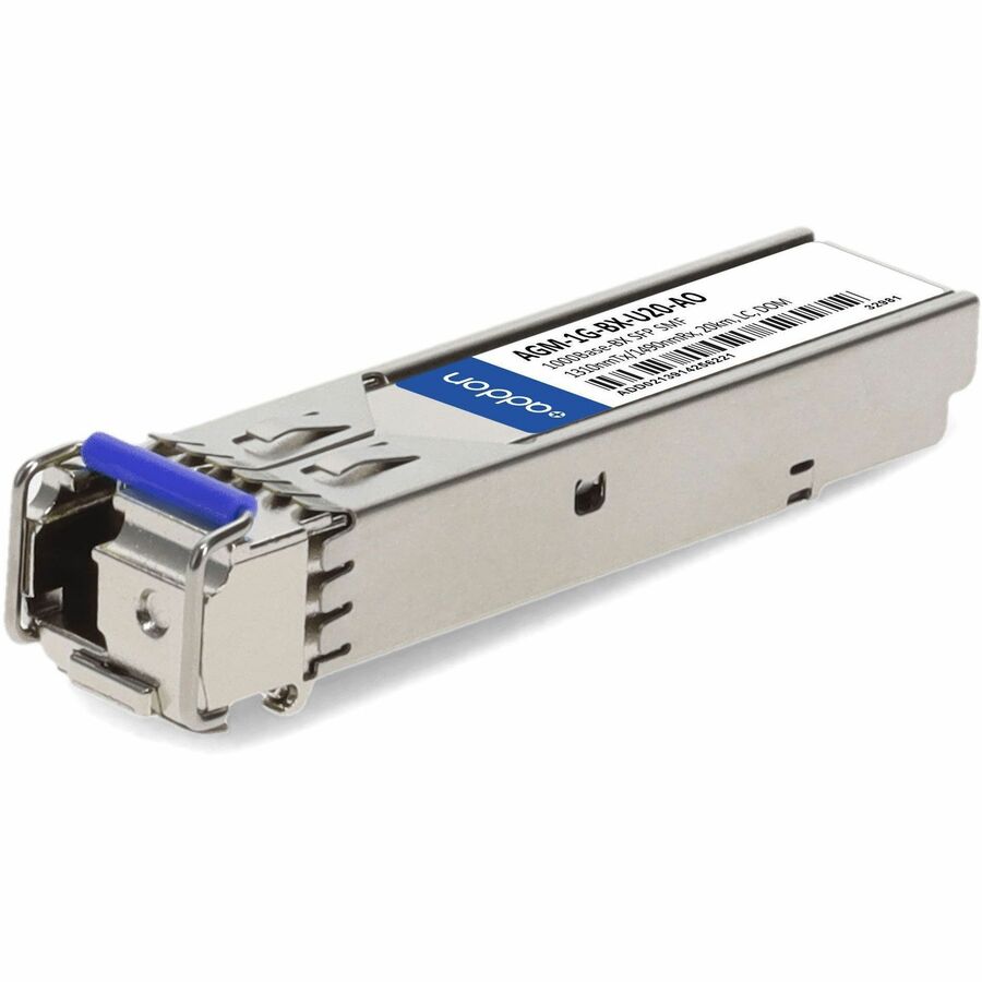 AddOn Netgear AGM-1G-BX-U20 Compatible TAA Compliant 1000Base-BX SFP Transceiver (SMF, 1310nmTx/1490nmRx, 20km, LC, DOM)