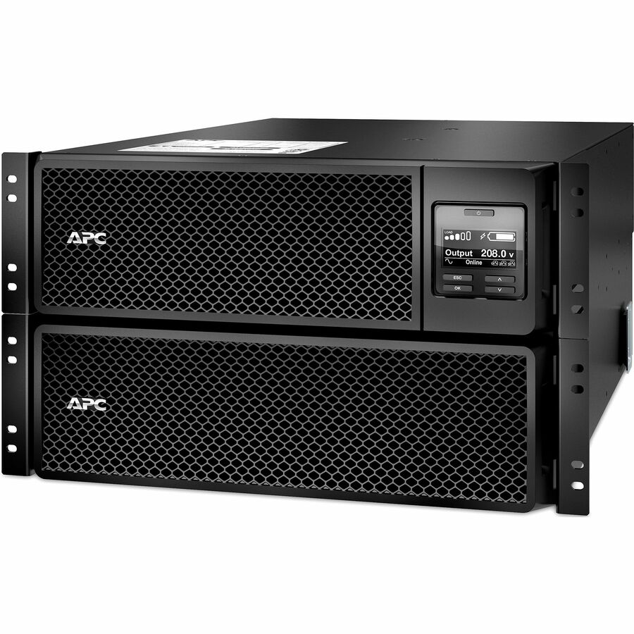 APC Smart-UPS On-Line, 8kVA/8kW, Rackmount 6U, 208V, 6x C13+4x C19 IEC outlets, Network Card+SmartSlot, Extended runtime, W/ rail kit